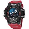 SMAEL Orologi militari da uomo per sport all'aria aperta, impermeabile, LED, data, sveglia, digitale, analogico, orologi da polso per uomo, Rosso, Large Face, Digitale