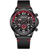 FORSINING Orologio da uomo al quarzo, casual, sportivo, cronografo, in pelle, impermeabile, alla moda, analogico, con datario