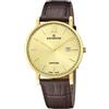 Candino SWISS Orologio Uomo Analogico Pelle Marrone - Movimento al Quarzo - Calendario - Vetro Zaffiro ad Alta Resistenza - Impermeabile 5 ATM Elegante C4726/2 Couple Classic