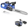 WILD BADGER POWER Motosega elettrica senza fili 40 V 16 pollici, senza spazzole, batteria e caricatore da 4.0 Ah, tecnologia di taglio intelligente, taglio efficiente, sicuro e affidabile, ideale per