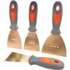WEDO Set di 4 raschietti per stucco anti-scintille, lama 5,1 cm + 7,6 cm + 10,2 cm + 12,7 cm, raschietto di sicurezza per vernice senza scintille con manico in fibra di vetro, rame al berillio, non