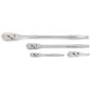 GEARWRENCH 81230XP - Set di 4 cricchetti, 1/4, 3/8 e 1/2, 120XP, impugnatura flessibile completamente lucidata, forma a goccia, 4 pezzi