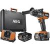 AEG Taladro Percutor 18 V sin escobillas, 110 Nm, 0-500/2.100 rpm, portabrocas metálico de 13 mm, suministrado con 2 batería L1840SHD, cargador BL1418, en maleta