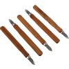 Beatifufu 5 pezzi Coltelli Intaglio Legno con Manico in Legno Lame in Manganese Resistenti Utensili per Marcatura e Incisione Artigianale Impugnatura Confortevole Design Doppia Bisellatura