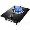 JHLP Piano cottura a gas, piano cottura in vetro temperato nero con protezione anti-fiamma e accensione elettronica, fornello a gas integrato per cucina domestica
