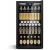 TRIUMPHKEY Frigorifero per Bevande 86L con Porta in Vetro, Frigo Bevande con 4 Ripiani Regolabili, Capacità fino a 130 Lattine, Mini Frigo per Birra e Bibite, Ideale per Casa, Bar e Ufficio