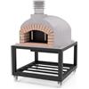 MAESTRO FERRETERO MOVELAR - Forno a legna esterno OLYMPUS MONS (bianco - 110 x 110 x 159 cm) - Forno esterno isolato sughero, 3 coperchi in ceramica, cottura fuoco di legno, cemento refrattario, giardino