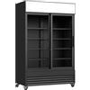 Générique Armadio per bevande 730L - 2 ante scorrevoli vetrate in vetro temperato - Illuminazione a LED - Canopy Pubblicitario - Controllo meccanico con display - Ruote frenate - Nero - 1120 x 610 x 1973 mm