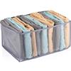alpina Organizer per armadio, 44 x 29 x 22 cm, con 9 scomparti, pieghevole, colore: grigio