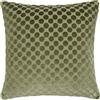 J Rosenthal & Son Soiree - Cuscino imbottito in velluto, motivo a pois jacquard, 43 x 43 cm, colore: verde, 100% poliestere