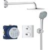 GROHE Grohtherm Set Doccia da Incasso, Miscelatore Termostatico 2 Vie, Soffione Rainshower Cosmopolitan 210, Manopola Euphoria, Finitura Squadrata, Cromo, 34734000