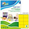 Tico Italia LP4CG-10572 Etichette adesive colorate gialle, 70 fogli A4, rettangolari 105x72mm, 8 etichette per foglio, adesivo permanente, stampanti laser e inkjet
