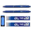 PILOT Pen Pilot Frixion Clicker 0.7 , 2 penne con 6 ricariche 0.7 e 1 gomma come aggiunta gratuita