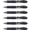 PILOT Set di 6 mini penna roller inchiostro gel G2 XS7 PIXIE tracciato 0,4 mm (sfera 0,7 mm) nero