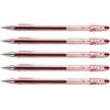 Pilot Set di 5 penne a sfera G1-07, inchiostro gel, punta media 0,7, colore: Rosso