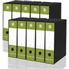 LogicaShop DOX Faldoni Portadocumenti Ufficio con Custodia, Raccoglitore ad Anelli A4, Dorso 8, Formato Commerciale, 32 cm Altezza, Classificatori Dossier Archivio Fatture e Documenti, 10 Pz (Lime)