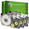 Printing Pleasure 3 x XR-9WE XR-9WE1 Nero su Bianco Nastro compatibile per Casio KL-60 KL-100 KL-120 KL-200 KL-300 KL-750 KL-780 KL-820 KL-2000 KL-7000 KL-7200 KL-8100 KL-8200 CW-L300 | 9mm x 8m