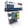 Print-Klex Compatibile Nastro per Dymo D1 45018 Labelpoint 150 Labelpoint 200 Labelpoint 250 Labelpoint 300 Labelpoint 350 S0720580 12 mm x 7 M Black On Gialla Nylon - Color Plus Serie