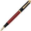 Pelikan 928903 - Penna Stilografica Linea M600 Classic, Rosso Souveraen/Nero, Dettagli Oro 24K, Pennino Bicolore in Acciaio Inossidabile, Dimensione EF
