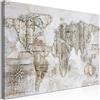murando - Lavagna Di Sughero per Puntine - Mappa del Mondo 90x60 cm 1 Pezzo - Bacheca Sughero da Parete & Quadro su tela in un Uno - Decorativo per Parete per le Note Ufficio - Planisfero k-A-0502-p-a