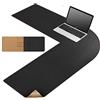 MAIDERN Tappetino Scrivania pelle in Sughero angolare,100x100x33cm sottomano scrivania bifacciale a forma di L,Tappetino per Mouse impermeabile e antiscivolo ，per Casa/Ufficio(Nero)