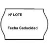 B BALSAT Etichetta segnalibro 26 x 16 per macchina marca prezzo universale - 6 rotoli da 1500 etichette/rotolo (bianca) (Nº Lote/Data scadenza)