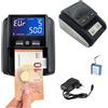 DISCORAMA RILEVATORE SOLDI FALSI CONTA BANCONOTE, RILEVA BANCONOTE FALSE VERIFICATORE AGGIORNABILE CON USB CON BATTERIA RICARICABILE E CONTA BANCONOTE - DISCORAMA®