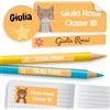 melu kids® Set di Etichette Adesive Personalizzate Scuola [60, Arancione] - Etichette Adesive per Matite, Quaderni, Materiale Scolastico e Oggetti - Resistenti all'Acqua - Tre Dimensioni