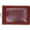 Leeadwaey Porta badge aziendale in pelle PU doppia carte verticali stile ID marrone