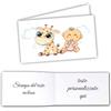 Mr Pubblicità - Stampa Inclusa - 60 Bigliettini Bomboniere Personalizzati per Battesimo, Primo Compleanno, Nascita - Bimbo Bimba - Etichette(Giraffa Bambina)