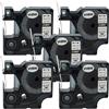 vhbw 5x Cassetta nastro sostituisce Dymo 18057 per etichettatrice nero su bianco, cassetta di tubi termoretrattili, 19 mm