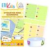 ETIKIDS PACCHETTO ETIKIDS FUNNY: 40 adesivi + 25 etichette in tessuto termoadesivo con varie icone della storia (RACCONTO)