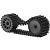 CVUTOVO Kit Cingoli in Gomma per Modellismo Rc, Ruote Accoppiate in Plastica, Trazione Eccellente e Durata, Adatto per Costruzione di Modelli di Carri Armati