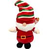Ty Beanie Boos - Gnewman lo Gnomo Natalizio con il Festivo Berretto a Righe, Speciale Natale- 15 Cm - T37310