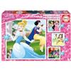 Educa - Puzzle Disney Principesse | 4in1 Progressivo 12/16/20/25 pezzi | Cenerentola, Biancaneve, Disney | dai 3 anni (17166)