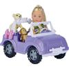 Simba Evi Love Safari, bambola giocattolo in dolce abbigliamento safari con jeep, zaino, baby scafe, leone, binocolo, 12 cm, dai 3 anni in su
