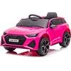 FINOOS Macchina Elettrica per Bambini A.U.D.I RS6 con telecomando a 2,4 GHz, 2 x Motore 12V 30W,V. Max. 5 Km/h telecomando Effetti sonori (Rosa)