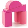 LIFEZEAL Set di 5 blocchi di costruzione per arrampicarsi e scendere, bellissimi moduli di abilità motorie in PU ed EPE per bambini, percorso educativo per bambini (rosa)