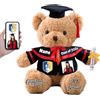 FAHOXUMR Regalo Laurea per lei Orsacchiotto Personalizzato con Nome Foto, Orsetto di Peluche con Cappello Laurea come Regali Personalizzati per lui lei (40 cm)