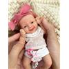 MYREBABY Bambole realistiche in silicone Reborn da 17,8 cm, corpo intero, bambole neonate in miniatura, sollievo dallo stress per adulti, fatte a mano, accessori per l'alimentazione e il bagno, per