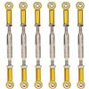 ZenithAur Asta di Spinta per Auto RC, aste di Spinta in Lega di Alluminio Regolabili da 6 pc con Collegamento a Cottura a tennella da 88 mm per selezioni RC (Oro)