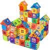 Faroby Blocchi di Waffle per Bambini 210 Pezzi, Set di Blocchi di Costruzione in plastica sicuri ad Incastro, Set di Giocattoli educativi Arcobaleno con Custodia, 3+