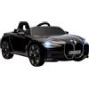 HOMCOM Macchina Elettrica per Bambini 3-6 Anni con Licenza BMW I4 con Telecomando, Clacson e Fari, Macchinina Giocattolo 12V in PP e Metallo, 115x67x45 cm, Nero e Azzurro