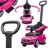sun baby Macchinina Cavalcabile per Bambini, Macchina a spinta da 12 mesi, schienale alto, volante audio, poggiapiedi estensibili, vano portaoggetti (Rosa)