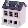 VICASKY Casa Delle Caldo Fatto a Mano Case Non Verniciato Casa Piccolo Kit Decorazione Putz Decorare Model House Pavimento Carino Scala Rosa Legno
