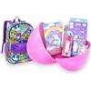 KORAT - Uovo Sorpresa Unicorno per Bambina Kit Scuola, Bellezza, Make Up, Disegno o Music Grande Uovo Rosa con Zaino e Accessori Unicorni Pasqualone Idea Regalo Compleanno Pasqua (Unicorno Scuola)