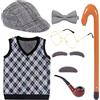 MALSSE 100 Days Of School Nonno Costume Per Cosplay Festa In Maschera Per Bambini Per Ragazzi Nonna Per Cosplay Vecchio