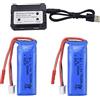 ZYGY 2PCS 7.4V 550mAh Batteria al Litio e 2 in 1 Caricabatterie per wltoys K969 K979 K989 K999 P929 P939 284131 Batteria al Litio ad Alta velocità Auto RC Car