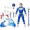 Power Rangers Lightning Collection Remastered, Statuetta snodata Mighty Morphin Ranger, 15 cm, Colore: Blu