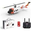 Generic YU XIANG UH-1 Huey 1/34 Scala RC elicottero, 2.4G 6CH Brushless, posizionamento GPS per mantenimento dell'altitudine, ritorno a un tasto, ideale per gli appassionati di aeromobili RC (RTF/White Rescue